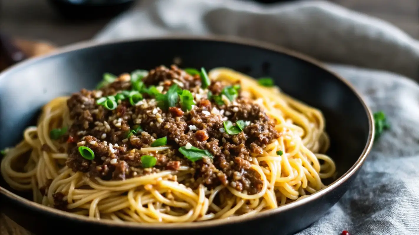 Mongolian Ground Beef Noodles